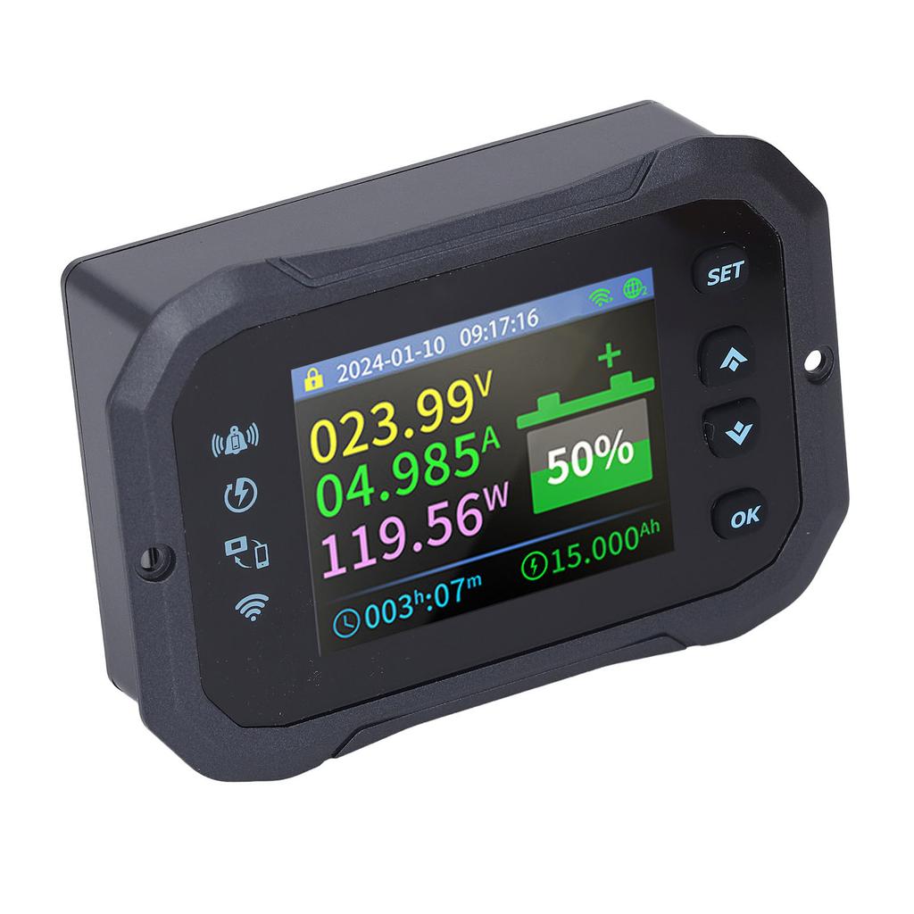 RV Coulomb Meter Wifi Remote Control Battery Capacity Power Voltmeter 10-100V 100A