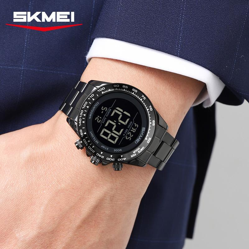 Skmei 2659 Fashion New Arrival Man Digital Watch Stylish Stainless Steel Band Luminous Multifunction Low Moq Casual Watch Design