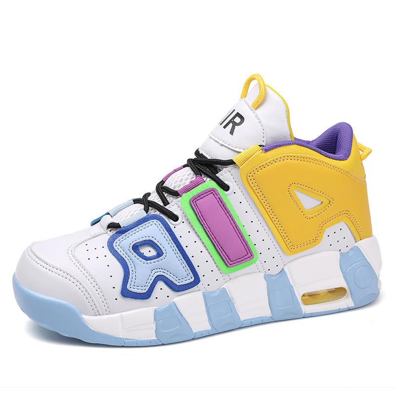 Large size basketball shoes men's thick-soled high-top air cushion couple models actual combat student sports and leisure shoes 2025