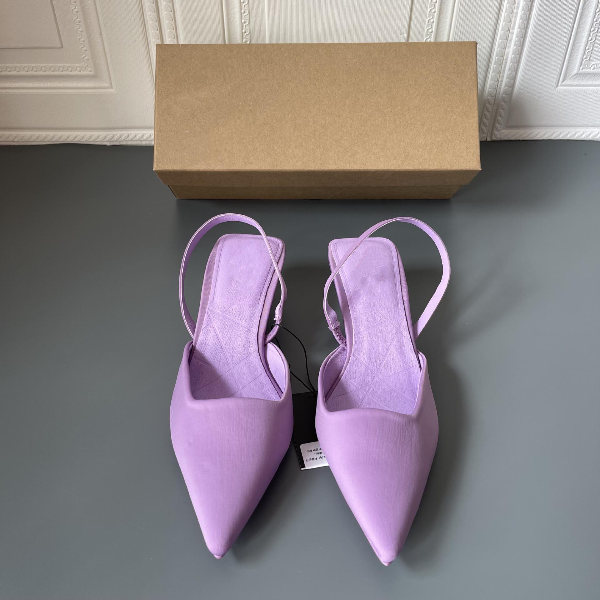 

Летние женские сандалии, пикантные сандалии на высоком каблуке, женские сандалии на высоком каблуке с острым носком, женские банкетные туфли-лодочки, большие размеры 35–42 35 фиолетовый