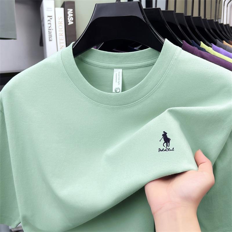 Men's Lightweight 100% Cotton Casual Round Neck T-shirt - Breathable and Fashionable for Summer