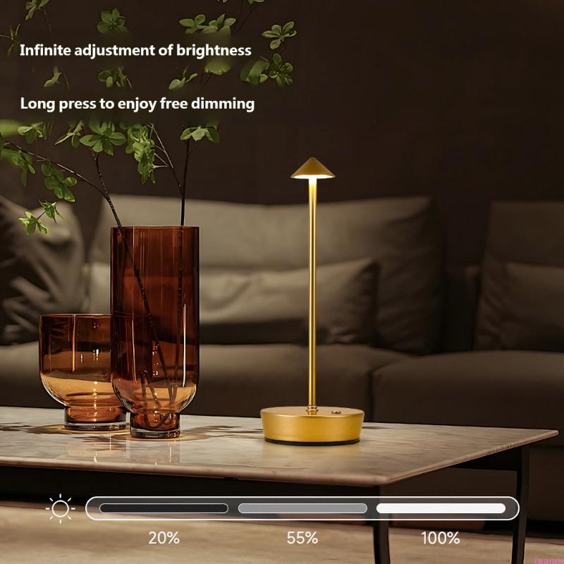 

Rechargeable Cordless LED Table Lamps with Adjustable Brightness Pointed Lamp золотий