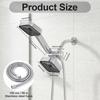 Square Design Square Handheld Shower Set Flexible Hoses Three-way Water Distributor  Daily Use