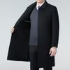 Men's Long Double-faced Wool Trench Coat with Down Liner