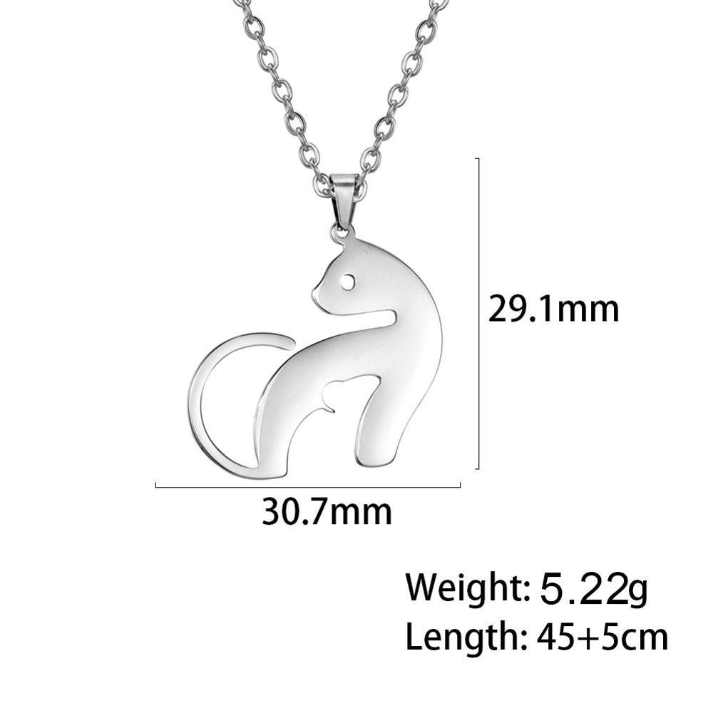 Cazador Stainless Steel Animal Pendant Necklace Cute Cat Dog Pet Whale Elephant Fish Penguin Necklaces Jewelry Gift for Women