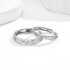 Intertwined Star Trails Sterling Silver Couple's Rings with Diamonds, Adjustable, Custom Engraved.