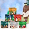 12pcs New Christmas Candy Box Merry Christmas Gift Packing Box Kraft Paper Candy Cookies Snack Boxes for Xmas New Year Party