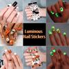 Halloween Nail Art Sticker Waterproof Cartoon Nail Oil Film Stylish and Cute No-Bake Nail Luminous Sticker