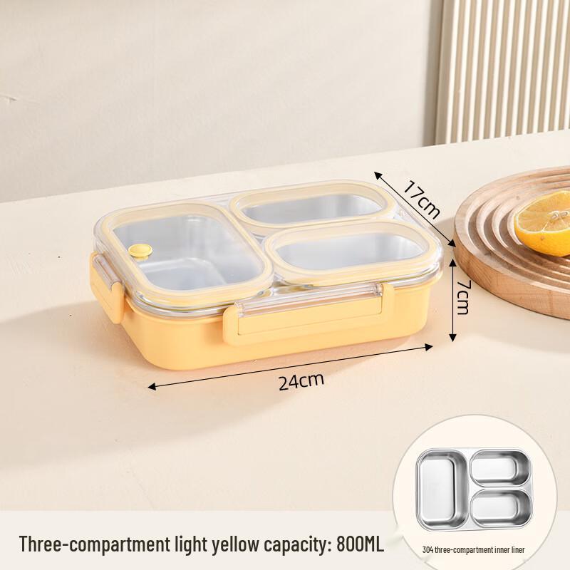Portable 304 Stainless Steel Divided Lunch Box