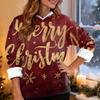 Women's Casual Fashion Plus Velvet Thickened Christmas Print Hooded Sweatshirt