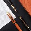 Engraving Brass Fountain Pen for Students - Sandalwood Calligraphy Practice & Business Office Use - Replaceable Ink Cartridge