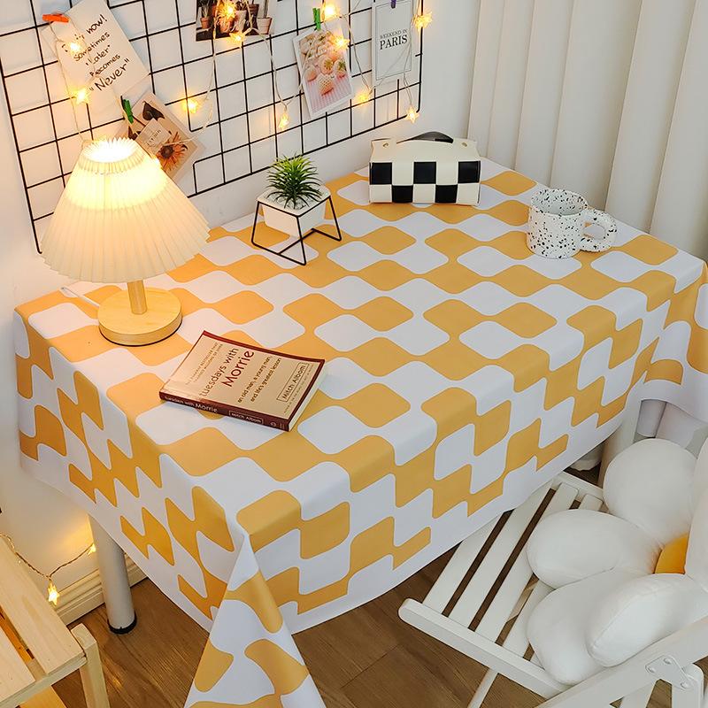 Tablecloth Waterproof And Oil-Proof Leave-In Fabric Desk Rectangular Dining Table Cloth Pvc Coffee Table Table Mat Tablecloth