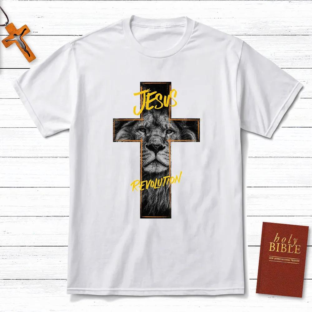 Jesus Revolution Christian TShirt Mens and Womens Short Sleeve Cotton Tees Y2k Shirt Men Clothing Summer Blouse Oversize Tops