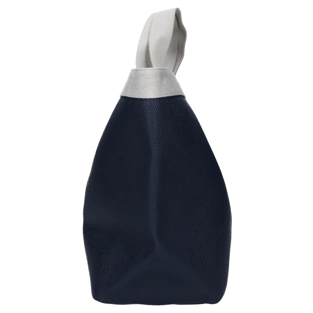 Herve Chapelier 705 Gold Plated Coated Canvas Square Tote Bag L Navy / SilverUsed