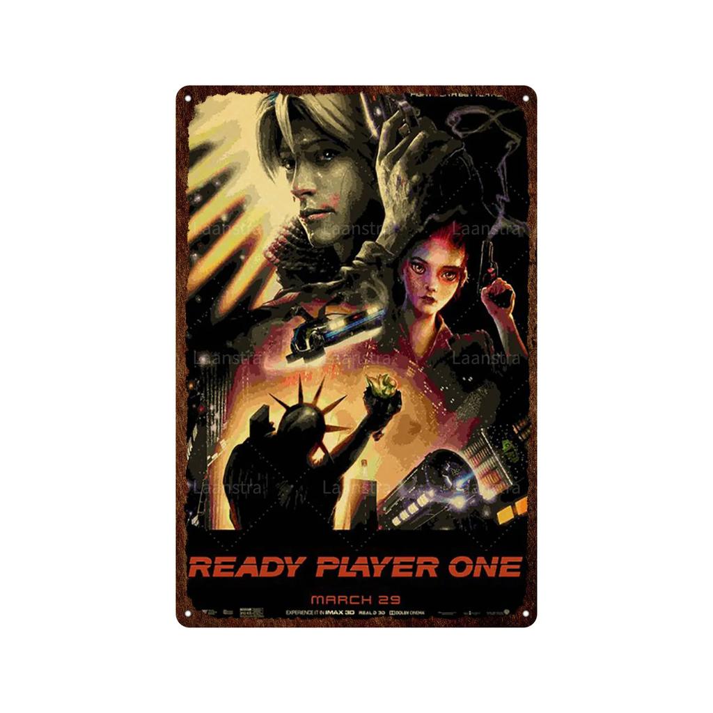 Ready Player One Retro Movie Tin Sign Poster Bar Home Decoration Metal Sign Plaque Decoration Wall Art Decor For Decorating