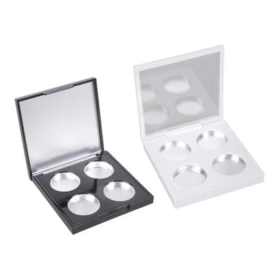 Portable 4 Compartment Eyeshadow Storage Box Plastic Cosmetic Case with Magnetic Closure Makeup Container