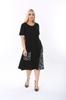 Women's Big Size Dress Cross Detailed Single Pocket Knee Length Short Sleeve Midi Length Stylish Summer Combed Cotton Dress