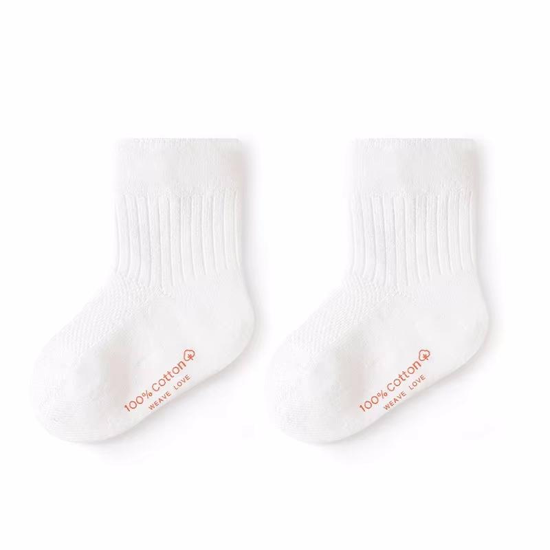 

Летние сетчатые тонкие носки для малышей, мальчиков и девочек, хлопковые повседневные однотонные детские носки для девочек и мальчиков, мягкие дышащие детские носки 0-5 лет L(3-5y) белый