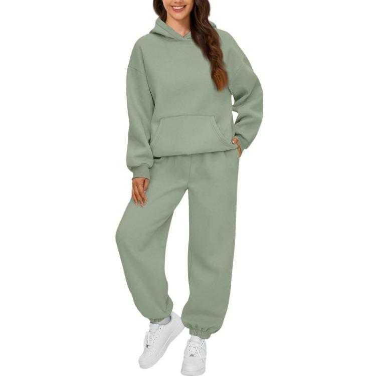 Übergroßes Sweatshirt und Jogginghosen-Set 2-teilige Damen-Outfits Hoodie Herbstmode Trainingsanzug mit Taschen