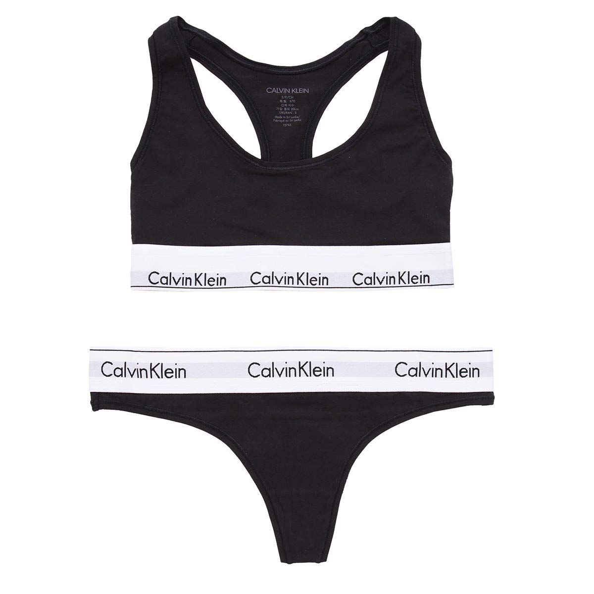Calvin Klein Bra Panties Size MODERN COTTON (Calvin Klein) & Set, M, [Used] чёрный