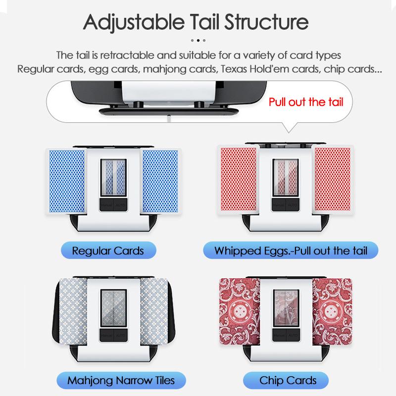 Automatic Card Shuffler Electric Poker Cards Shuffling Machine Automatic Mixer Tool Device 2000mAh Rechargeable for Home Party