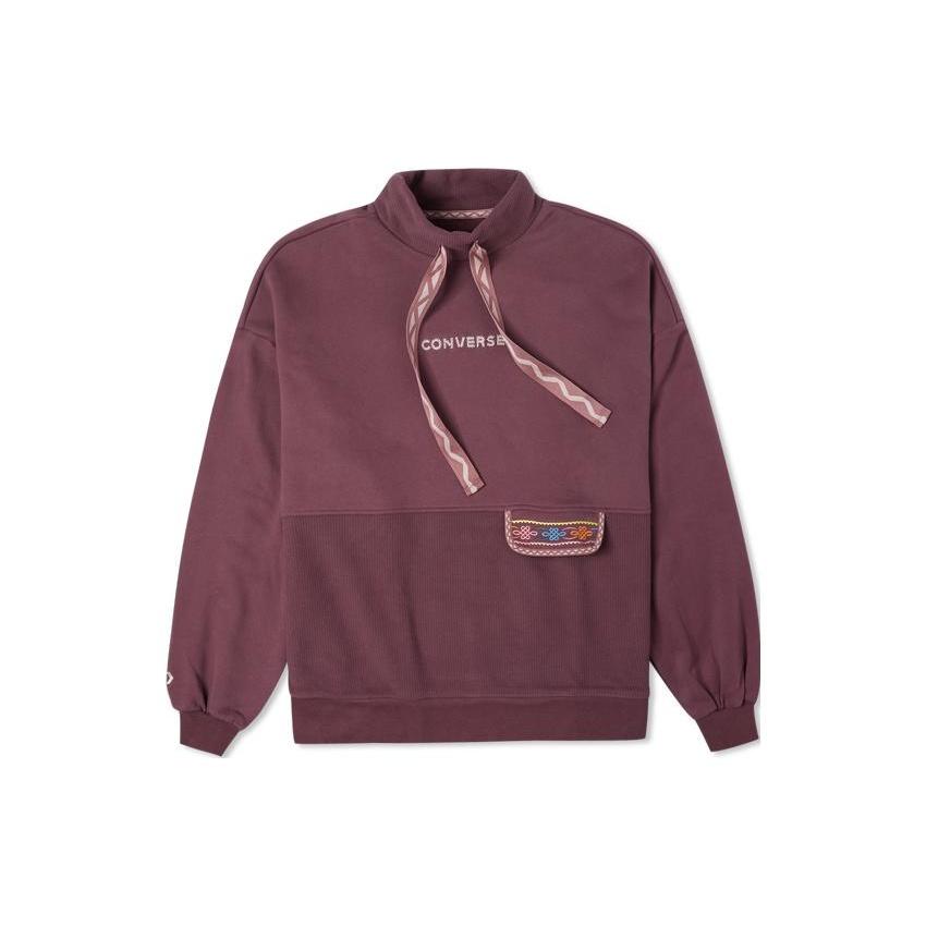 (WMNS) Converse Tapesyt Crew Sweatshirt Asia Sizing Dark Mauve Women s 10025059-A02 XXL