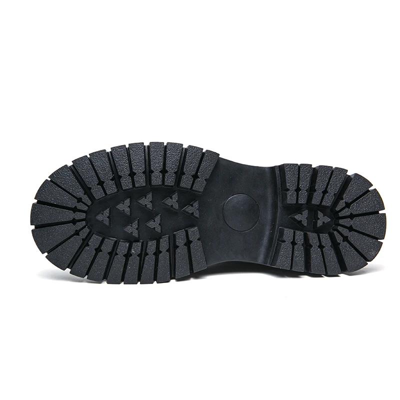 Moda Nuevas Botas de Motocicleta Negras para Hombre Marrón con Cordones Punta Redonda Plataforma Botines Botas Western Talla 38-45