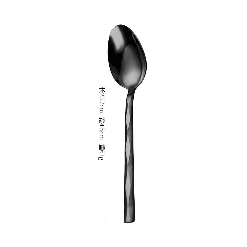 410 Stainless Steel Diamond Handle 5-Piece Tableware Set: Knife, Fork, Spoon for Steak/Western Food in Gift Box