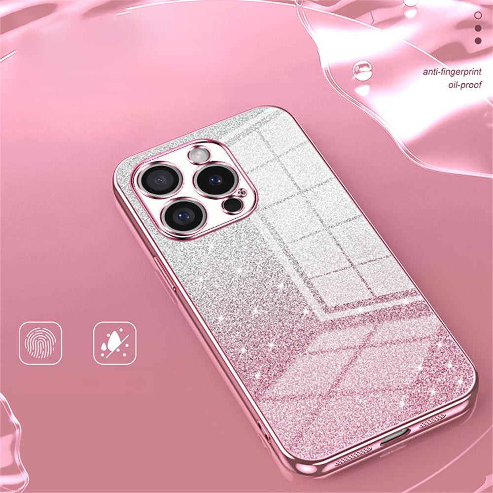 For iPhone 16 Pro Case Electroplating Gradient Glitter TPU Phone Cover