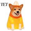 Halloween Window Display Lighted Dog Statue Ornament for Outdoor Yard Decor, Waterproof Puppy Sculpture Festive Lawn Decorations with Warm Light Porch