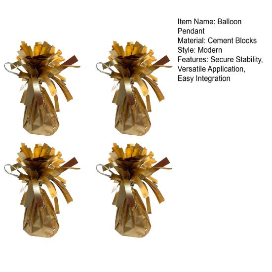 4Pcs Golden Metallic Balloon Weights Holder Reusable Non-Slip Balloons Pendants Graduation Party Christmas Wedding Decoration