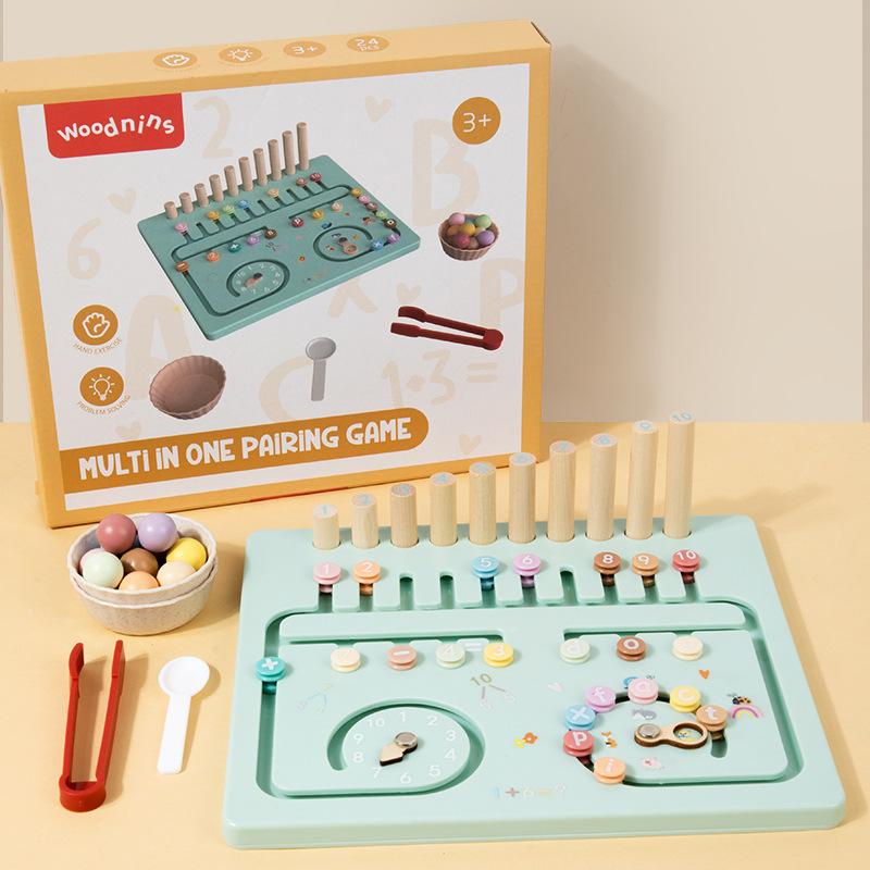 

Multifunctional digital arithmetic early education board, letter position spelling word clip beads fun learning educational toys