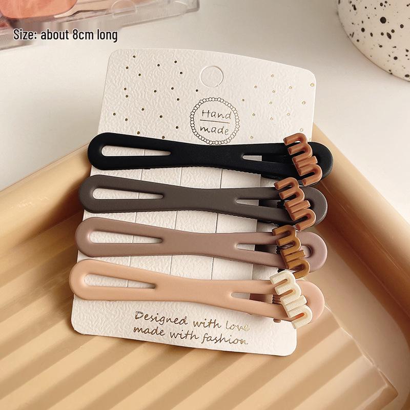 Autumn & Winter Coffee Hair Clip: Women's Seamless Duckbill, BB & Bangs Clips