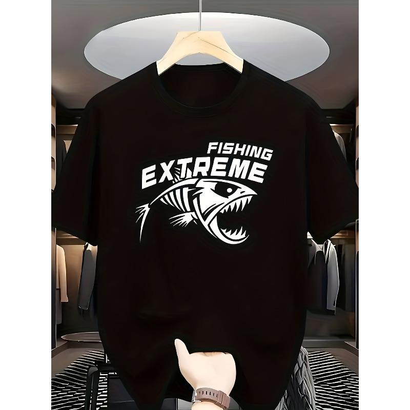 

Men S Casual Sports T-Shirt Featuring Fish Prints – Made of Lightweight, with a Round Neck And Short Sleeves, Perfect for Casual Wear 4XL чорний