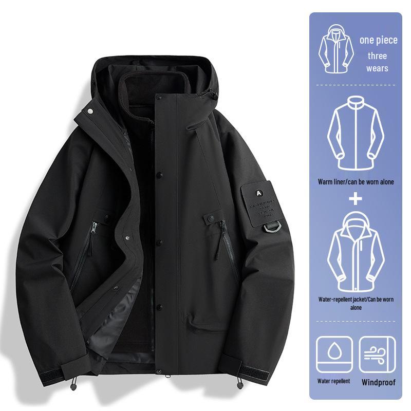 

Мужская и женская куртка Aoli с отделкой из бархата, ветрозащитная и водонепроницаемая, со съемной подкладкой, 2024 XL