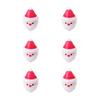 6/24Pcs Christmas Ring Holiday Party Finger Lights Santa Snowflake Tree Snowman Reindeer Glowing Ring Festive Light-up Toys
