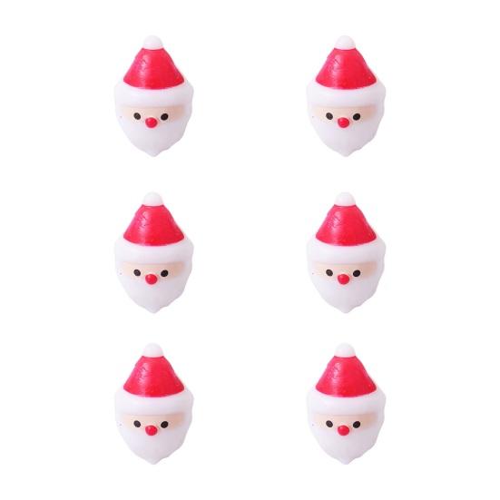 6/24Pcs Christmas Ring Holiday Party Finger Lights Santa Snowflake Tree Snowman Reindeer Glowing Ring Festive Light-up Toys