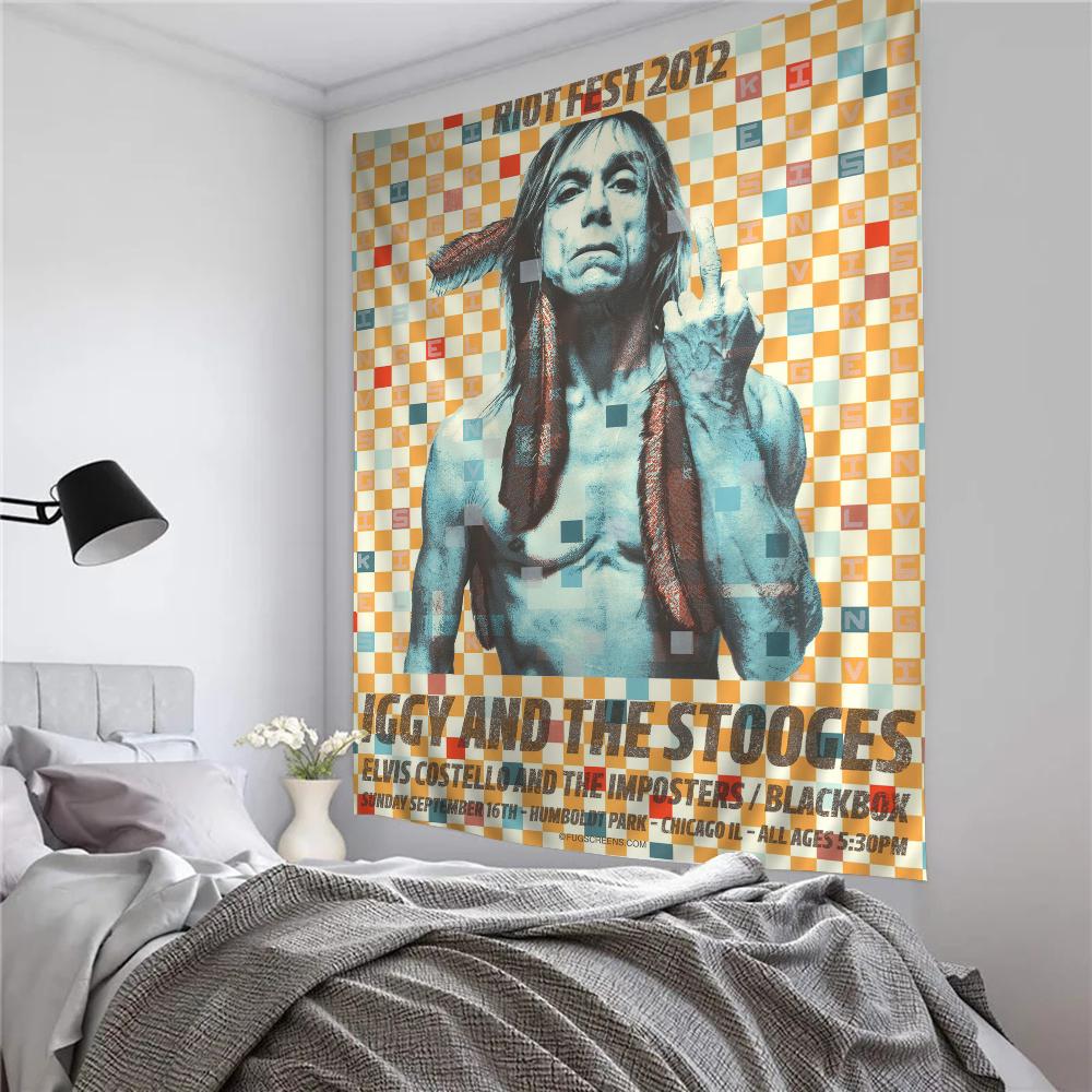 Iggy Pop Band Hanging Bohemian Tapestry Bohemian Wall Tapestries Mandala Cheap Hippie Wall Hanging