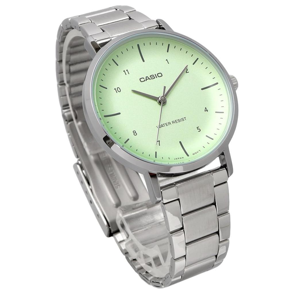 Casio LTP-VT03D-3B Analog Quartz Ladies Watch Mint Green Metallic Metal Band Overseas Model