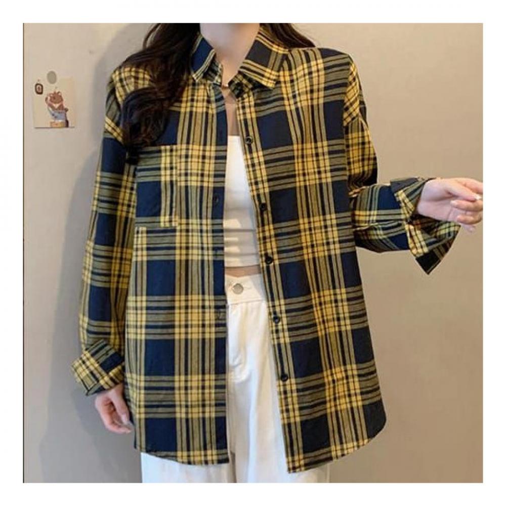 Navava Men S Retro Vintage Long Sleeve Check Shirt Nb2310