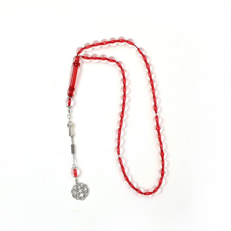 Amber Handheld Muslim Prayer Beads - Arabic Zikr Rosary