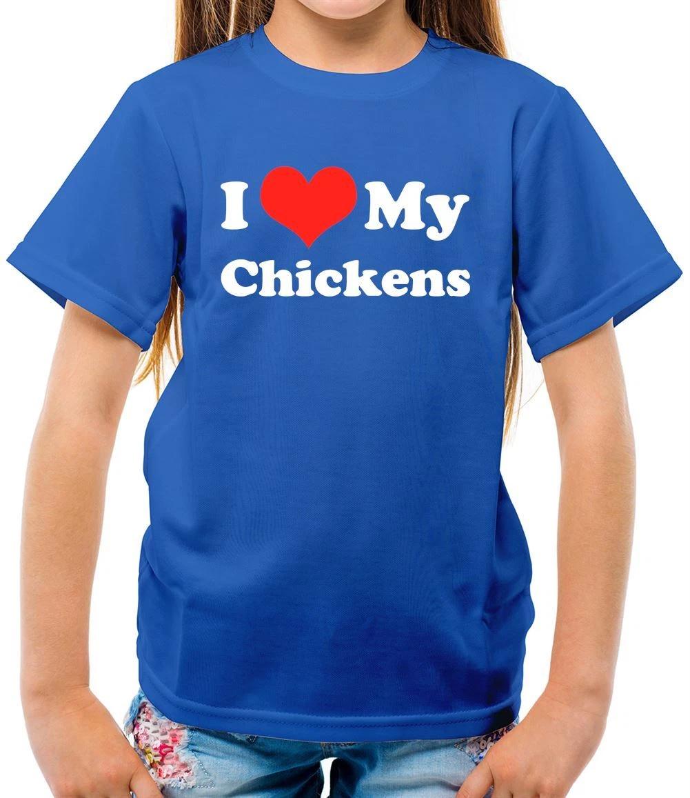 

I Love My Chickens - Kids T-Shirt - Chicken Cockerels Pets Farm Egg 110