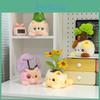 Cute Sunflower Cactus Money Tree Cat Pottery Plush Doll Toy Desktop Ornament For Gift And Decor