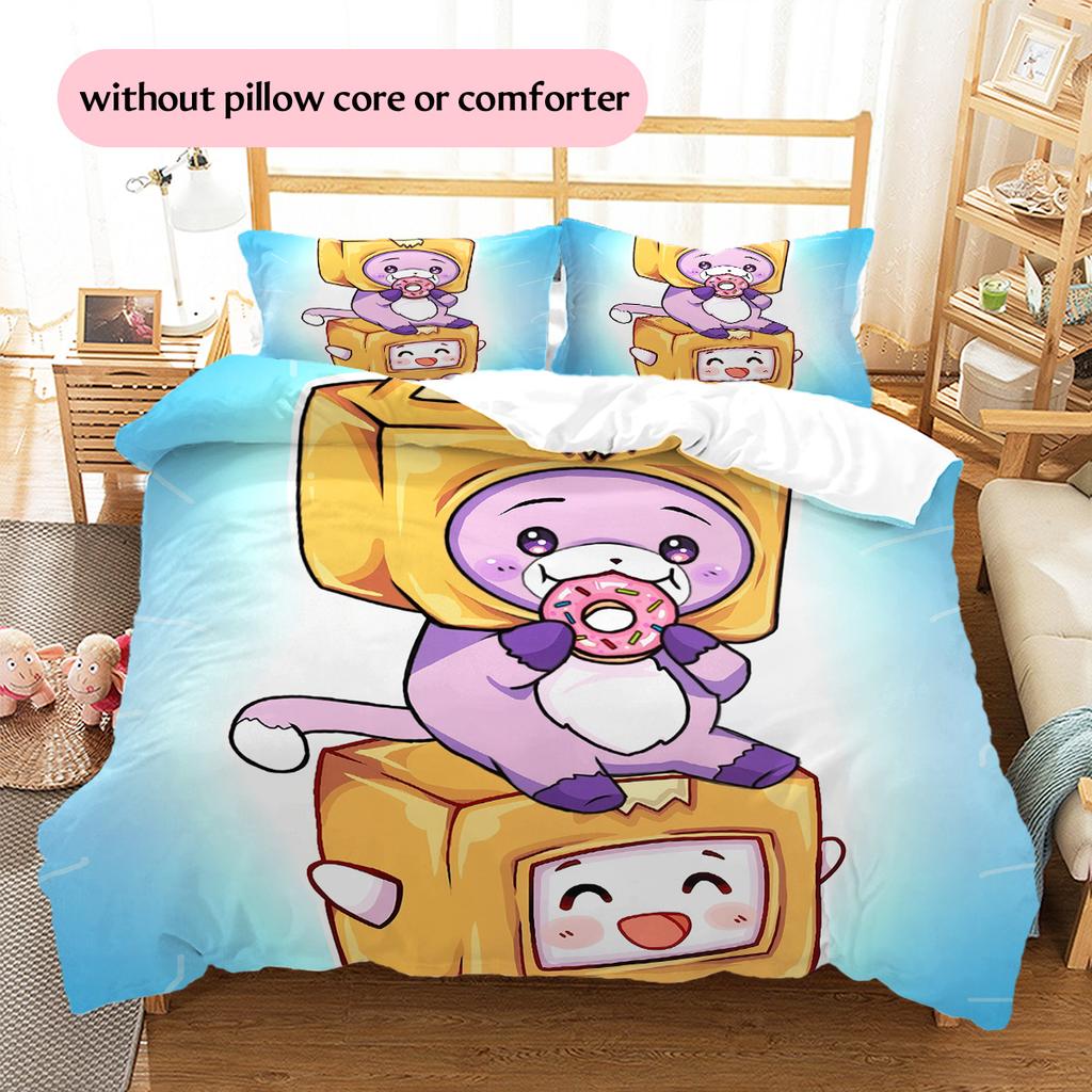LankyBox  Pattern Bedding Quilt Set  Home Decoration  Gift (1 * duvet cover + 2 * pillowcase  without core)