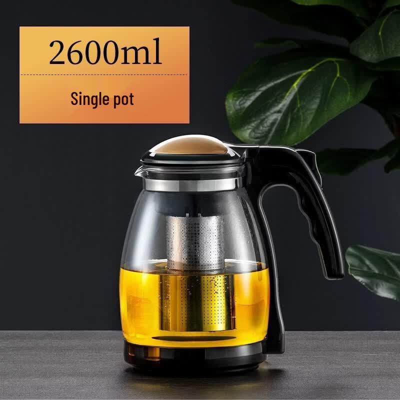 

Large Heat-Resistant Glass Teapot with Stainless Steel Filter
