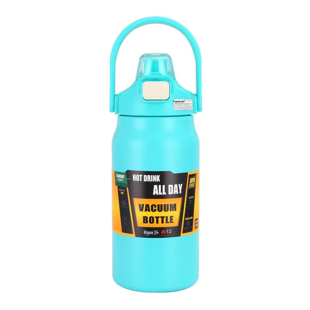 304 Stainless Steel Double-Layer Vacuum Insulated Sports Water Bottle - Dual-Drink, Large Capacity Travel Kettle
