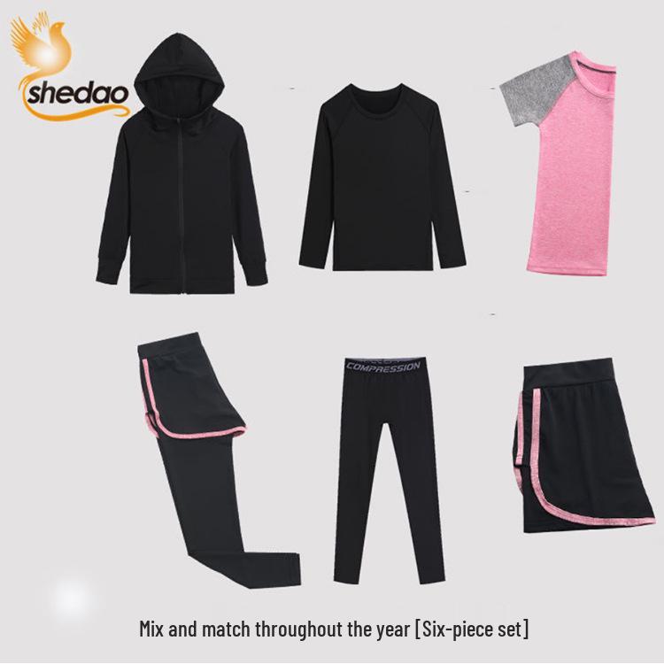 Set Yoga & Sport Asciugatura Rapida per Bambine per il Fitness Estivo - Abbigliamento Sportivo per Bambini per Corsa, Allenamento, Ginnastica e Tennis