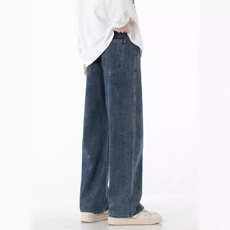 JYL Men s Straight Jeans New American Spring Loose Casual Blue Denim Pants 2XL бездна