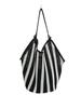 Niche Striped Woven Women's Shoulder Tote – Large Capacity, Casual Style