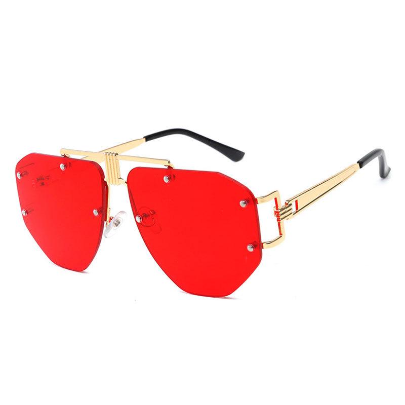 Irregular Style Fashion Sunglasses For Women And Men Rimless Alloy Designer Glasses Unisex Glamour Brand Shades Uv400